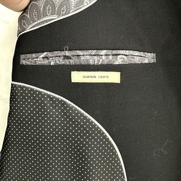 JOE JOSEPH ABBOUD SLIM FIT jacket blazer sport coat super 120s wool black 42R - Picture 7 of 8